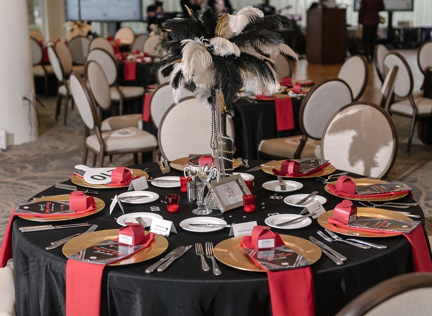 Photo of fully set guest table